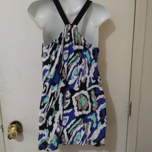Alfani Women's Abstract Ruffle Front Halter Top – Size Small - Picture 2 of 8